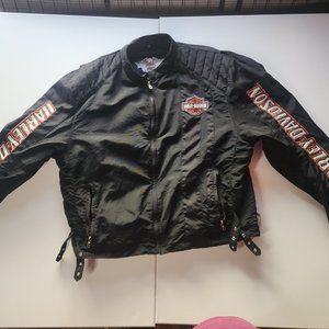 Harley Davidson Jacket 100% Nylon All Black (Used) (C)